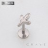 3D BOTANICAL LEAF TOP THREADLESS PUSH IN ASTM F136 IMPLANT GRADE TITANIUM LABRET SET